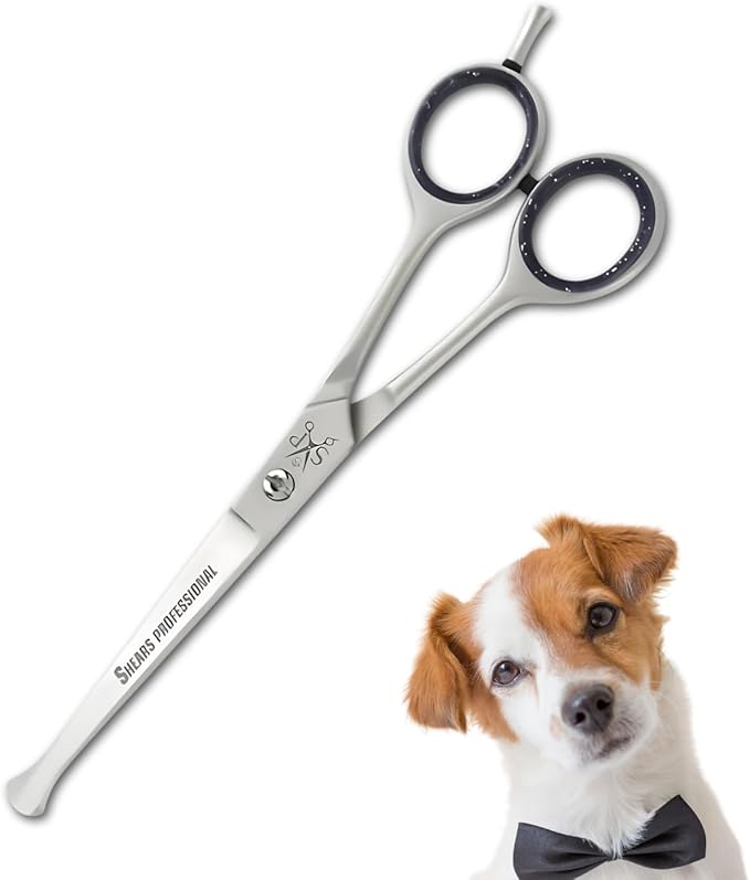 Dog Grooming Scissors, Hair Cutting Scissors, Straight for Pet and Saloon Use (Ball Tip STR 4.5) Grooming Scissor for Dog with Round Tip