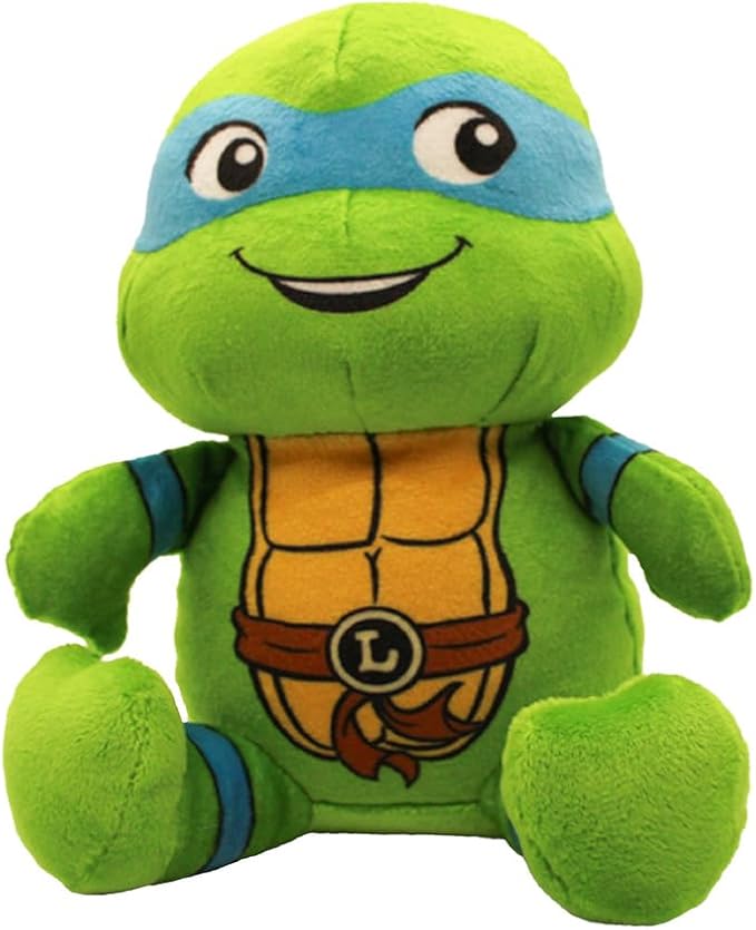 design LAB, Inc. Teenage Mutant Ninja Turtle Official Merchandise | TMNT Toys Squeaky Plush Dog Toy | Leonardo | Stuffed Animal Turtle Squeaks for Interactive Play