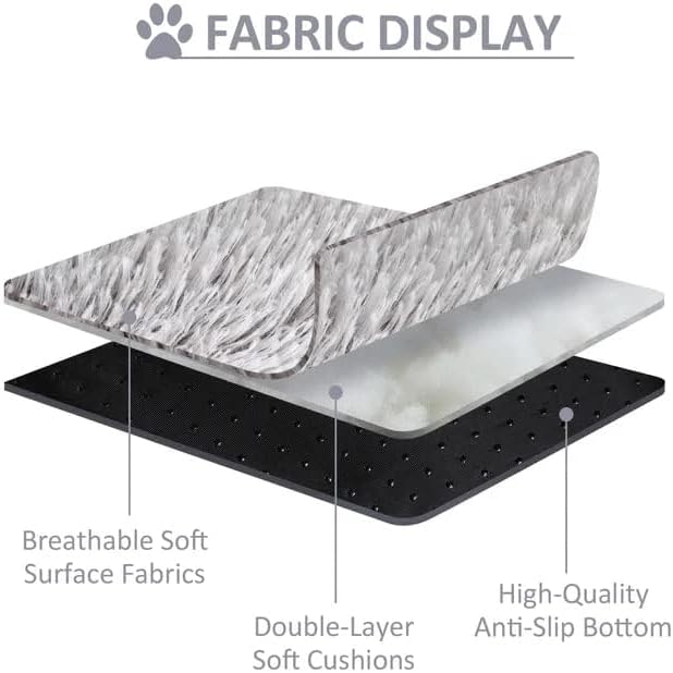 Original Calming Donut Dog and Cat Bed in Shag Fur, Dog Beds for Large Dogs, Anti Anxiety Round Fluffy Plush Faux Fur Pet Bed (Light Grey, 40x40)