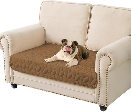 Ameritex Waterproof Pet Bed Cover Anti-Slip Dog Bed Blanket for Sofa and Furniture Waterproof New Pattern Design (Camel, 30x53 Inch (Pack of 1))