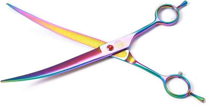 Professional Dog Scissors Set - 7/8 Inch Pet Grooming Shears, Chunkers, Curved and Thinning Scissors With Comb