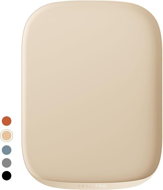 PETLIBRO Pet Food Mat for Cat & Dog, Waterproof Non-Slip Silicone Cat Food Mat for Feeder & Fountain, Dog Food Mat for Bowl & Waterer, Raised Edge Spill Protection Floor, Cove Feeding Mat 17.7"x12"