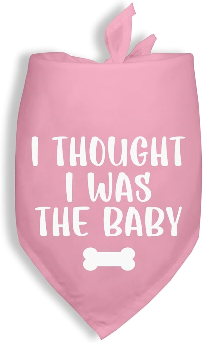 I Thought I was The Baby Pregnancy Announcement Bandana Pink Dogs Triangle Scarf Dog Bandana Baby Announcement Photo Prop Pet Scarf Accessories for Pet Dog Lovers Gifts