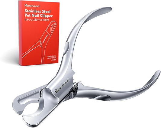 Homerunpet Cat Nail Clippers, Martensite Steel Professional Pet Nail Clippers with Razor Sharp Blade for Cats and Puppies, Non-Slip Handles, Safe, Durable Pet Claw Clipper for at Home Grooming