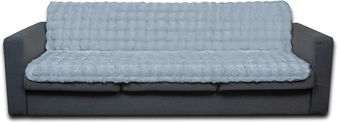Dogs/Cats Bed Mats, Dog Pad Washable Removable Couch Cover with Anti-Slip Back, Plush Long Fur Mat, Perfect for Small, Medium and Large Dogs.(Light Gray-Bubble, 52"x82")
