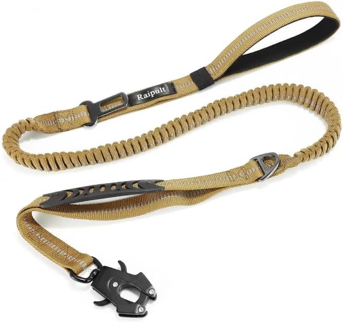 Tactical Dog Harness with Handle, Collar & Leash Set – No Pull Dog Vest with Adjustable Buckles, Reflective Patches & Heavy-Duty Nylon for Medium Dogs (Khaki)