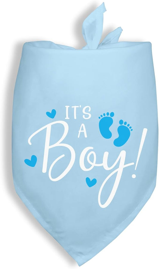 It's A Boy Gender Reveal Baby Announcement Pregnancy Announcement Dog Bandana Triangle Scarf Baby Announcement Photo Prop Pet Scarf Accessories for Pet Dog Lovers Gifts - Blue