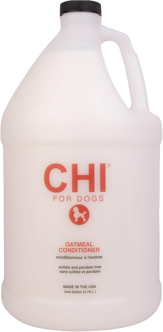 CHI for Dogs Oatmeal Conditioner - Professional Dog Grooming Formula for Sensitive Skin and Dry Coats - Moisturizing Gallon Size Wash for All Hair Types and Breeds, 128 Fl Oz