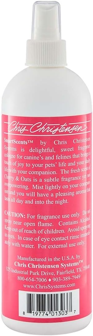 Chris Christensen Smart Scents Cherry & Oat Grooming Cologne, Groom Like a Professional, Long Lasting, Designer Fragrance, 16 oz
