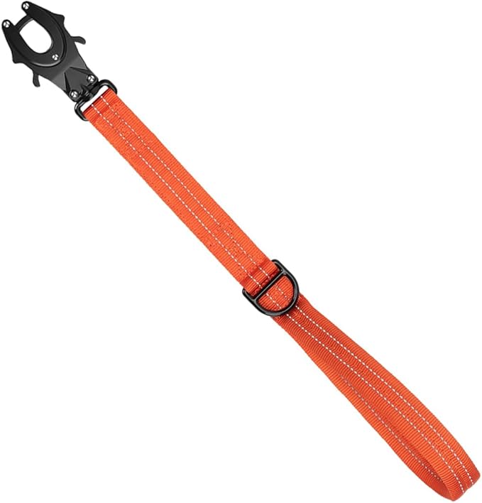 ICEFANG Short Dog Leash 25Inch Reflective Nylon Traffic Leash with Padded Handle,Heavy Duty Auto Lock Swivel Clip for Medium Large Dogs No Pull Training Walking (Orange, 25 Inch)