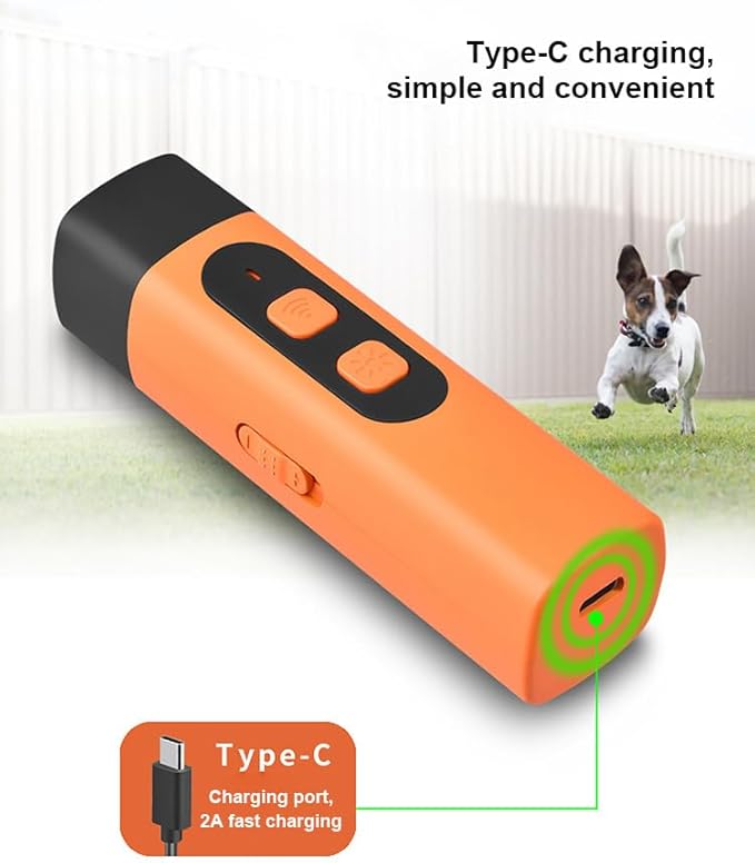 Dog Bark Deterrent Stop Barking Device Convertible Ultrasonic Bark Control Device with LED Flashlight - Ideal for Indoor & Outdoor