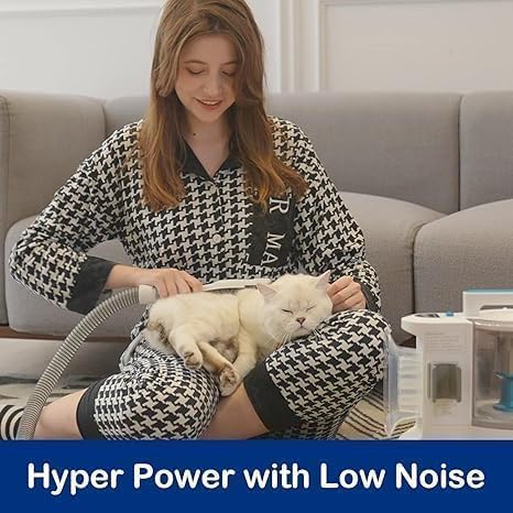 Pet Grooming Kit with 3.4L Oversized Vacuum Suction - 99% Pet Hair Removal - Professional Dog Clippers & Shedding Tools for Cats, Teddy, Poodle, Golden Retrievers (Metallic Orange & White)