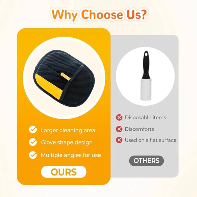 Electrostatic Pet Hair Removal Glove, Hair Cleaning Gloves for Pets Grooming, Dog Hairs Remover Gloves for Bed Clothes