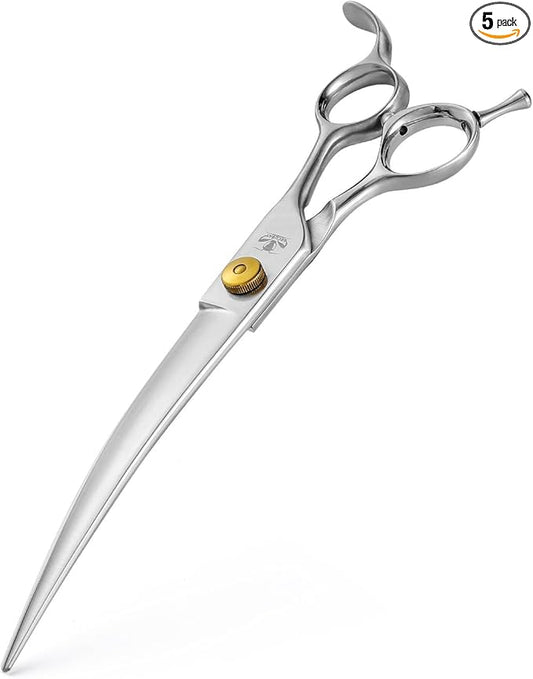 Gold Mantis Professional Dog Shears, 8.0" Curved Shear For All Breeds, Sharp and Smooth Scissoring Tools