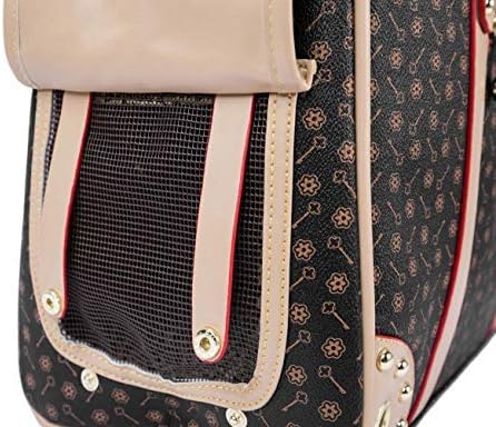 Pet Carrier Tote Around Town Pet Carrier Portable Dog Handbag Dog Purse for Outdoor Travel Walking Hiking, Brown, 15.75''*11.42''*6.7''