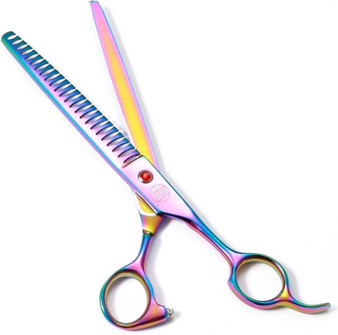 Professional Dog Scissors Set - 7/8 Inch Pet Grooming Shears, Chunkers, Curved and Thinning Scissors With Comb
