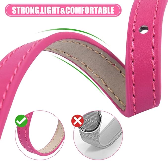 XXS Dog Collar Teacup Dog Collar, Pink Dog Collars, Teacup Dog Collars for Small Dogs Cats, Pink, 3/8 inch Width