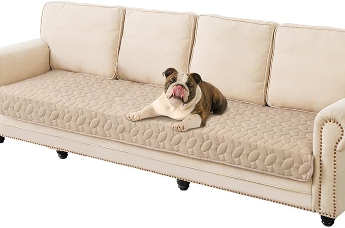 Ameritex Waterproof Pet Bed Cover Anti-Slip Dog Bed Blanket for Sofa and Furniture Waterproof New Pattern Design (Beige, 30x90 Inch (Pack of 1))