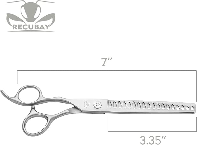 Left Handed Matte Deluxe Dog Grooming Scissors Great Grooming Shears for All Breeds,Design For Professional Groomer. (18T Blender Lefty)