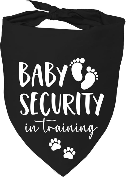 Baby Security in Training Dog Bandana Pet Scarf Pregnancy Announcement Dog Bandanas for Dogs Pet Accessories for Dogs Lovers Pregnancy Reveal Ideas (Black)