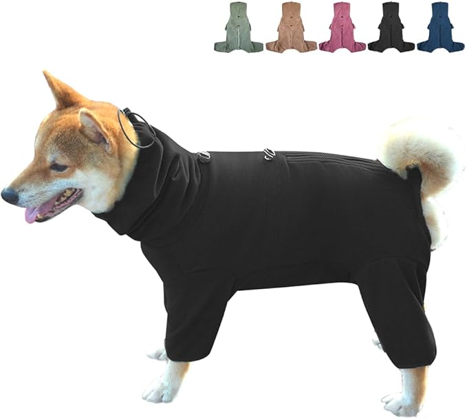 Dog Pajamas for Large Dogs,Extra Large Stretch, Suitable for Adult, Medium-Sized Dogs, Large Pet Jumpsuit Four-Legged Dog Clothes, Pet Clothing. (Black, 3XL)