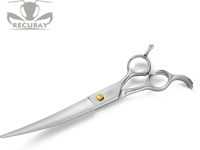 Gold Mantis Professional Dog Shears, 8.0" Curved Shear For All Breeds, Sharp and Smooth Scissoring Tools