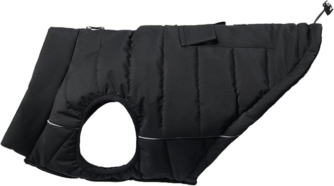 Spark Paws Dog Winter Jacket, Water-Resistant Coat, Warm Reflective Windproof Fleece-Interior, for Medium and Large Dogs - Black - S