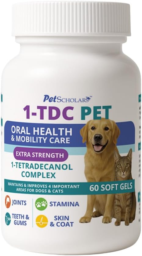 1TDC Dental & Joint Health Softgel Supplement for Dogs & Cats, Supports Oral Health, Stamina, Mobility, Muscle Strength & Recovery, Maintains Skin & Coat Health of Pets (60 Soft Gels)