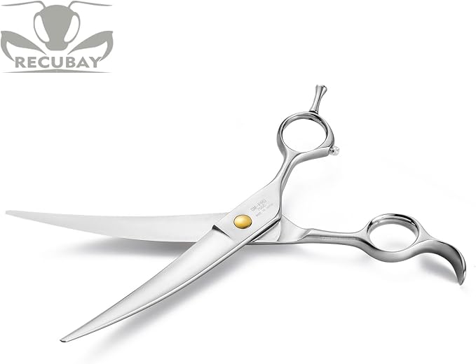 Gold Mantis Professional Dog Shears, 7.5" Curved Shear For All Breeds, Sharp and Smooth Scissoring Tools