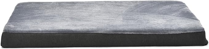 Amazon Basics Dog Bed with Cooling Gel Memory Foam, Pressure-Relief Support for Dogs up to 120lbs, Non-Slip Bottom, Machine Washable Cover, Giant Sized (50" x 34"), Grey