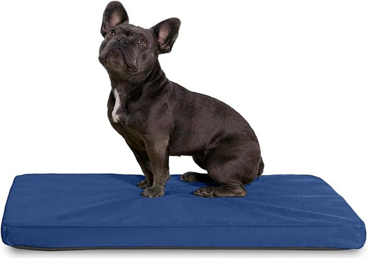 K9 Ballistics Tough Ripstop Orthopedic Crate Bed - Durable Kennel Pad with Washable Cover for Puppies and Small Dogs, 29 x 18 fits 30” Wire Crate, Blue Quartz