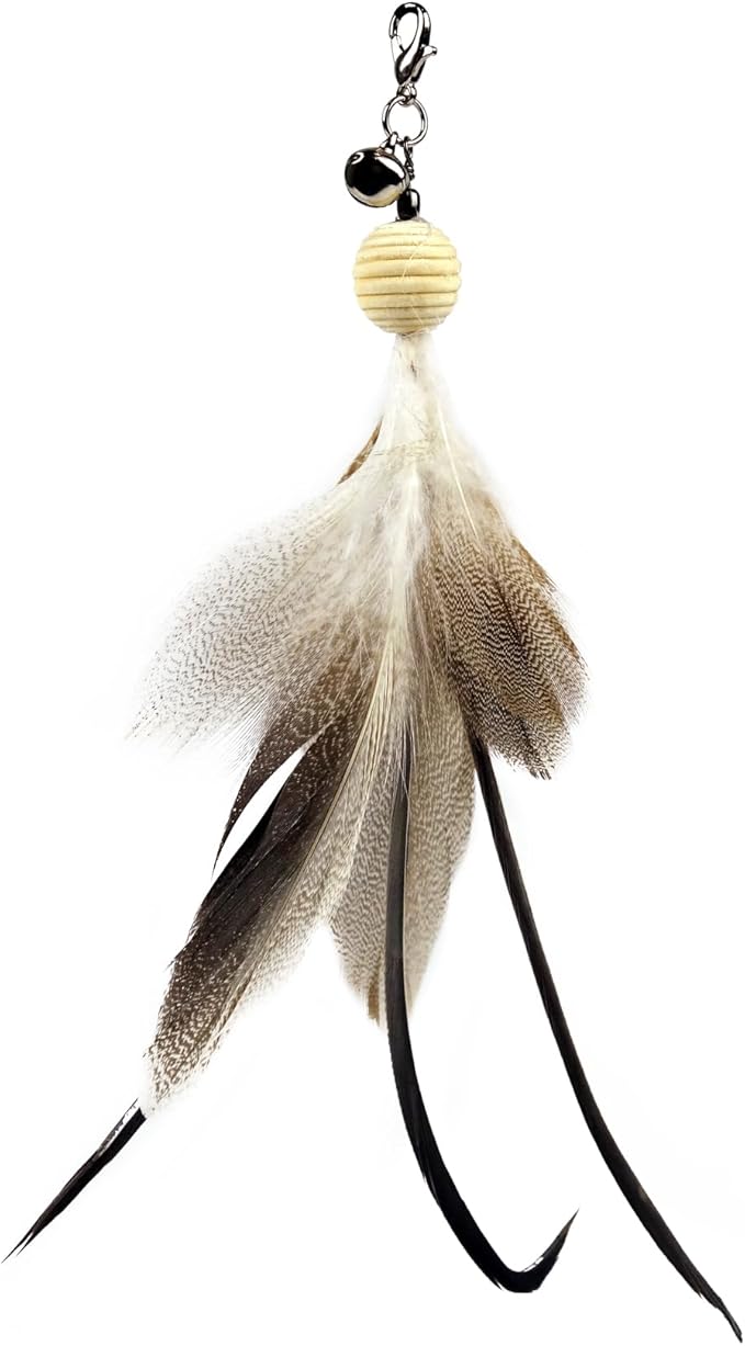 TTcat 3 Pcs Cat Feather Simulation Bird Refills Replacements for Cat Wand.