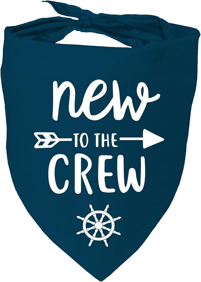 New to The Crew Dog Bandana New Puppy Announcement Gender Reveal Gift for New Owners Puppy Bandana Dog Owner Gifts Soft Triangle Bibs Scarf Accessories for Small Medium Dogs Pets (Blue)