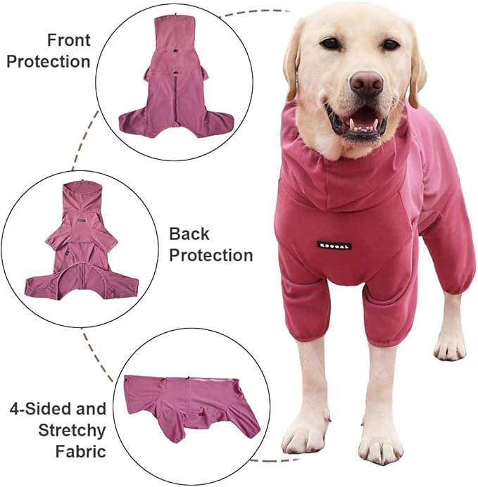 Dog Pajamas for Large Dogs,Extra Large Stretch, Suitable for Adult, Medium-Sized Dogs, Large Pet Jumpsuit Four-Legged Dog Clothes, Pet Clothing. (Red Color, 5XL)