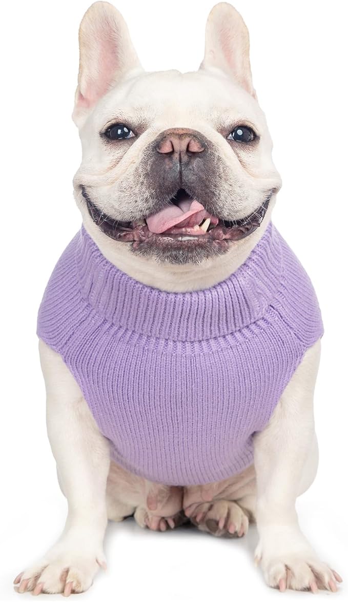 Stretchy Cat Sweater - 17 Colors & 6 Sizes | Snug Winter-Ready Knit for Boy/Girl Cats & Kittens(Purple, X-Small)