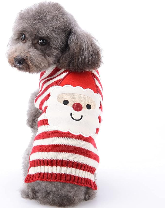 Mikayoo Christmas Dog Sweater - Festive Santa Claus Costume for Small, Medium, and Large Dogs - Holiday Pet Clothes for Xmas Celebrations (Santa Claus,L)