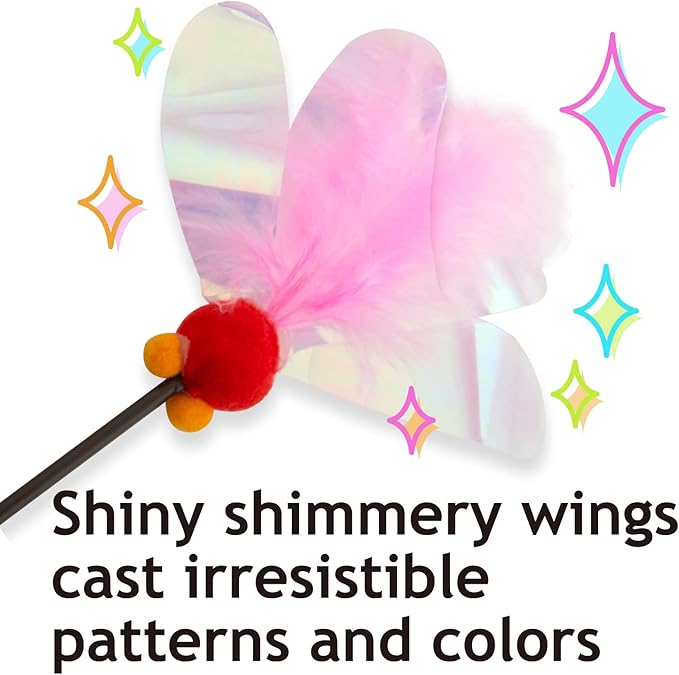 NECOICHI Crinkly Critters Fluttery Fish Cat Wand No.1 Selling Cat Toy in Japan