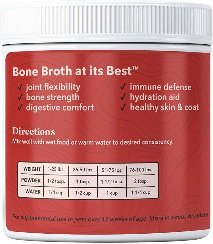 Wild Acre Premium Beef Bone Broth for Dogs – High Protein + Collagen Enhanced with Mushroom Blend for Strong Bones, Joint Flexibility, Digestive Comfort, and Immune Support - Natural Dog Food Topper