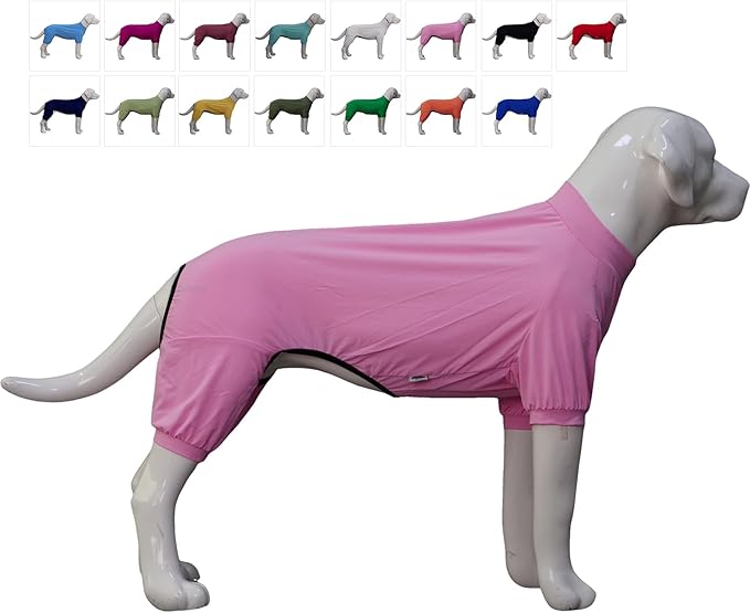 LoveLongLong Dog Jumpsuit with UV Protection and Quick-Dry Fabric for Spring Summer Pet Pajamas Pink 3XL