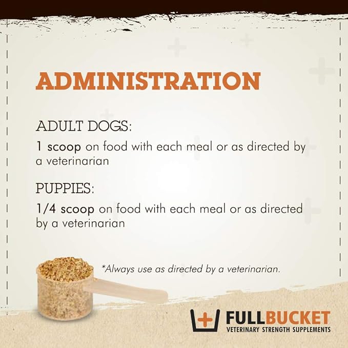 FullBucket Daily Dog Probiotic 30 Servings - Support Natural Digestion, Treat & Prevent Diarrhea - Probiotics, Prebiotics & Digestive Enzymes All in One Tasty Probiotic Powder for Dogs