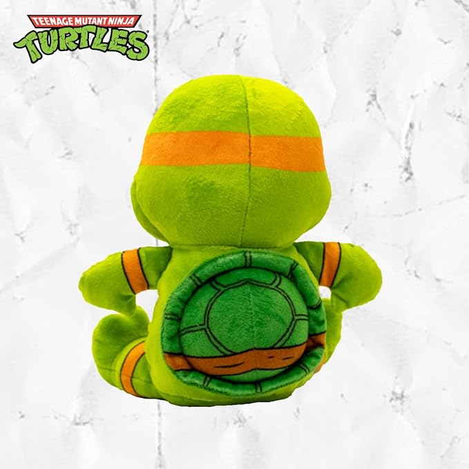 design LAB, Inc. Teenage Mutant Ninja Turtle Official Merchandise | TMNT Toys Squeaky Plush Dog Toy | Michelangelo | Stuffed Animal Turtle Squeaks for Interactive Play