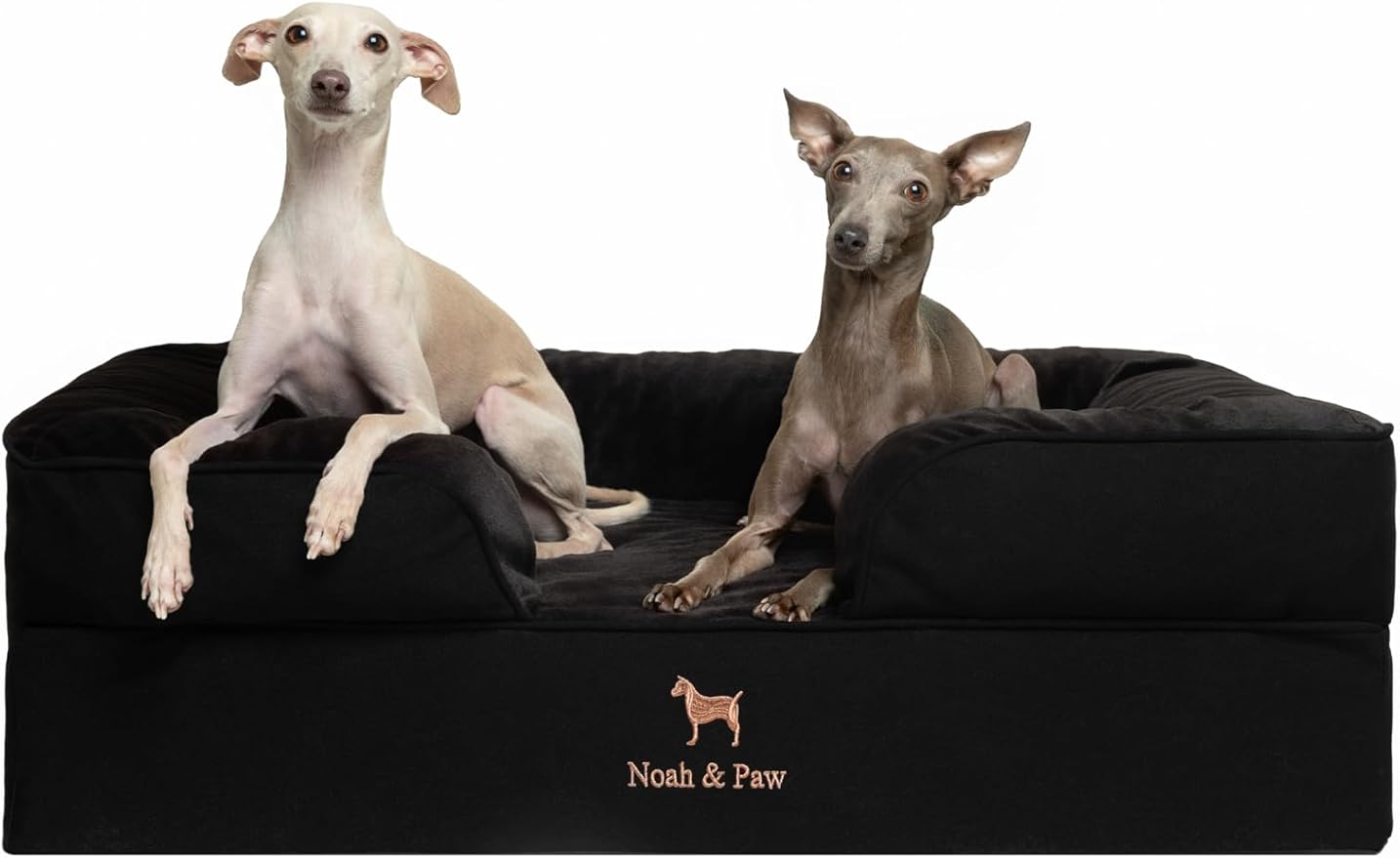 NOAH & PAW Large Dog Bed, 35x25x11 Inch, Orthopedic Dog Beds, Eggshell Memory Foam Infused with Cooling Gel, Inner Cover, Waterproof, Machine Washable (Denim Sofa Collection)