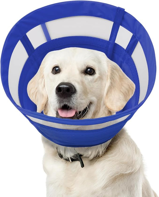 ASENKU Dog Cone Collar, Soft Adjustable Cone for Dogs to Stop Licking, Lightweight Recovery Dog Cone After Surgery, Pet E-Collar for Small, Medium & Large Dogs,(Blue L)