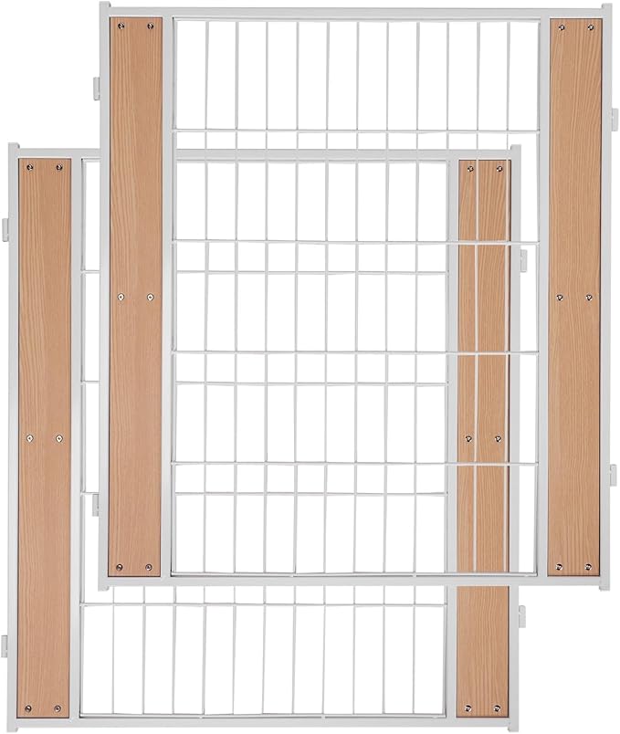 Heavy Duty Dog Playpen 32 Inch Height - Indoor Outdoor Pet Fence Enclosure for Medium and Small Dogs - Foldable Puppy Exercise Pen for Indoor and RV Camping or Yard (2 Panels, 32" H (White))