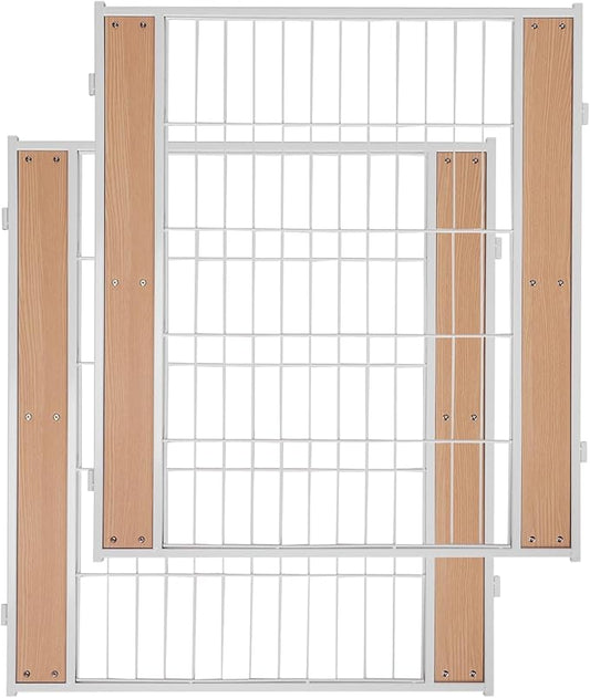 Heavy Duty Dog Playpen 32 Inch Height - Indoor Outdoor Pet Fence Enclosure for Medium and Small Dogs - Foldable Puppy Exercise Pen for Indoor and RV Camping or Yard (2 Panels, 32" H (White))