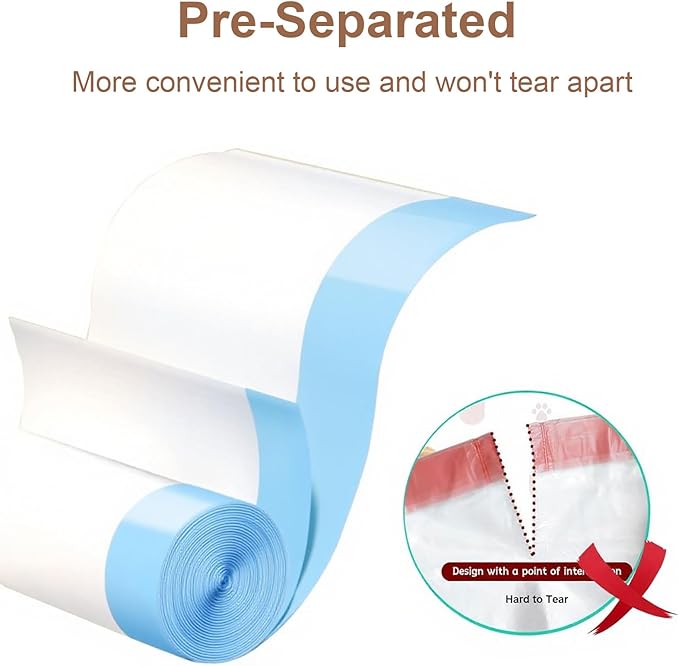 34 Pack Litter Box Liners Compatible with Safe Pets ScoopFree Crystal Pro Cat Litter Box, Large Cat Waste Poop Bags with Drawstring Heavy Duty Tear-free- 37" x 13"(Cardboard NOT Included)