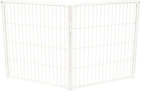 FXW Acrylic & Metal Unleashed Indoor Dog Playpen - Stress-Free and Safe Play, Heavy Duty 32 Inch 2 Wire Panels Dog Pen for Small and Medium Dogs, White│Patented