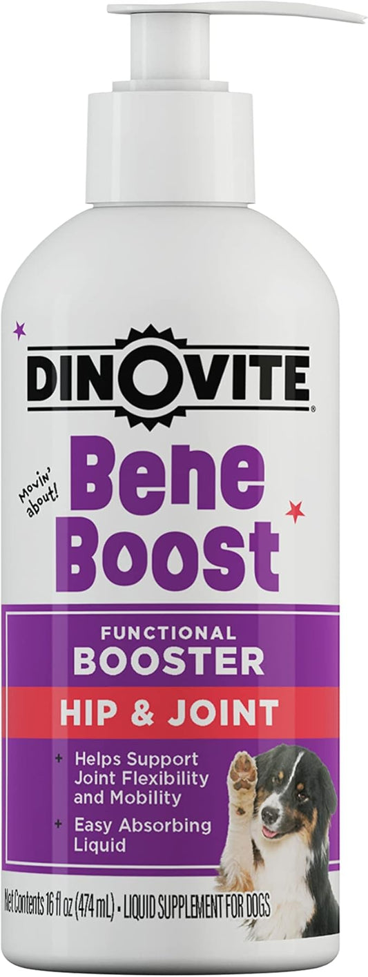 Dinovite BeneBoost Hip & Joint Liquid Topper for Dogs, Dog Joint Supplement with Glucosamine, Chondroitin, MSM & Hyaluronic Acid, Dog Mobility Support, Bacon Flavor, 6 fl oz