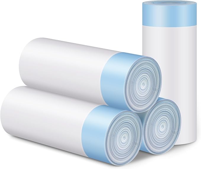 4 * 20 Count Trash Bags for Automatic Cat Litter Box Self Cleaning, Replacement Extra Large Liners for Robot Box, 4 Rolls Drawstring Waste Bags, 18 x 18 Inches（4 Rolls/80 Counts）