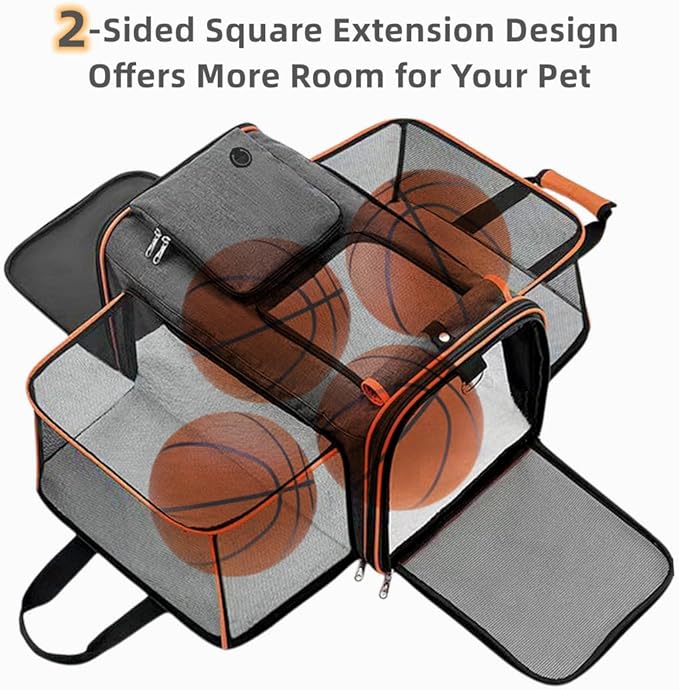 Expandable Travel Small Dog Cat Carrier(Large),Airline Approved Soft-Sided Pet Carrier with Removable Fleece Pad and Pockets for Cats/Puppy and Small Animals